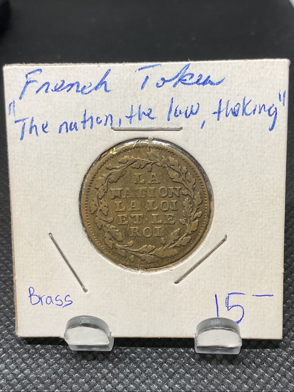 French Brass Token Coin - Antique Style